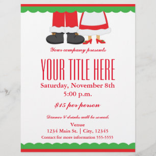 Christmas Mr & Mrs. Santa Event Flyer Poster