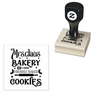 Christmas Mrs. Claus Bakery Rubber Stamp