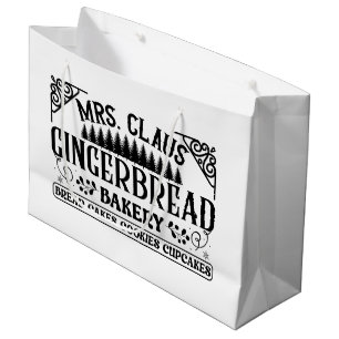 Christmas Mrs. Claus Gingerbread Bakery Large Gift Bag