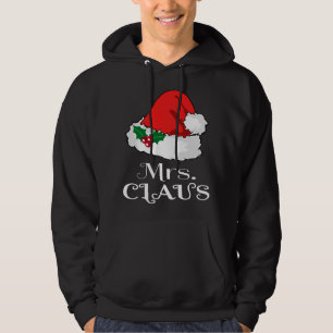 Christmas Mrs. Claus Matching Pajama Santa Hat X-m Hoodie