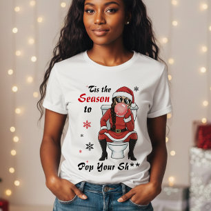 Christmas Mrs Santa Claus Sunglasses Funny Naughty T-Shirt