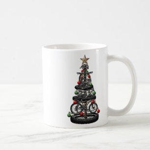 Christmas Mtb Mountain Biking Tree Xmas Funny Men Coffee Mug