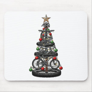 Christmas Mtb Mountain Biking Tree Xmas Funny Men Mouse Mat