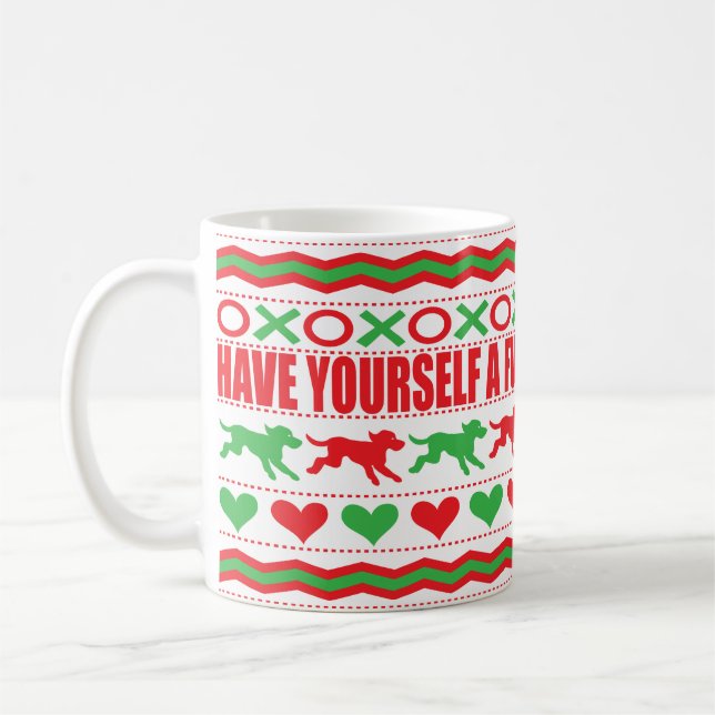 Christmas Mug 11 oz. "Best Dog Christmas Mug" (Left)