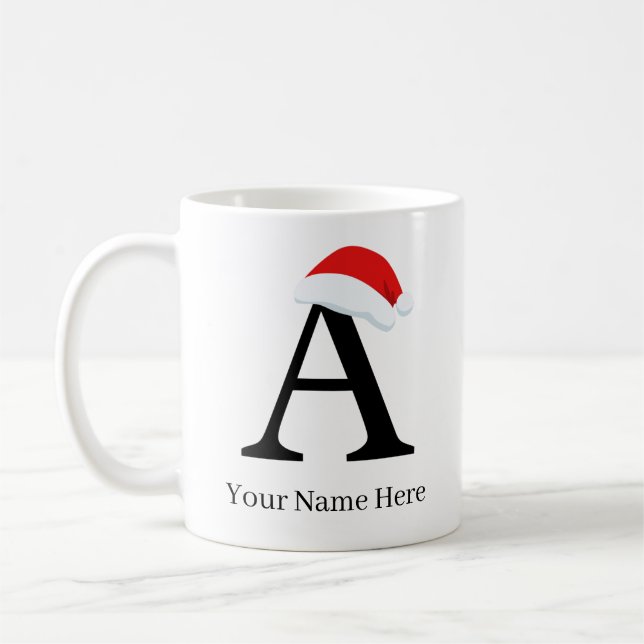 Christmas Mug “A” Initial (Left)