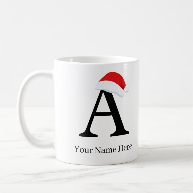 Christmas Mug “A” Initial (Left)