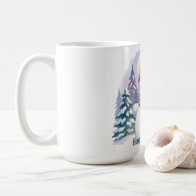 Christmas Mug – Adorable Winter Cat Lover Gift (With Donut)