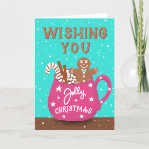 Christmas Mug Card Warm Wishes for a Jolly Holiday