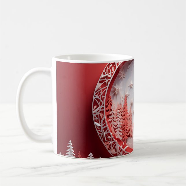 Christmas mug, Ceramic mug, Coffee mug decorated (Left)
