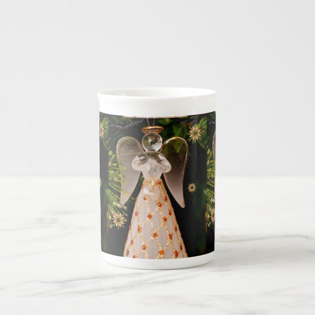 Christmas Mug, Christmas Angel, Merry Christmas Bone China Mug (Front)