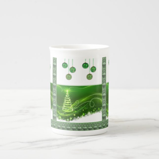 Christmas Mug, Christmas Tree Bone China Mug (Front)