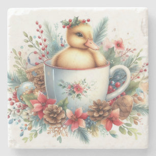Christmas Mug Duck Stone Coaster