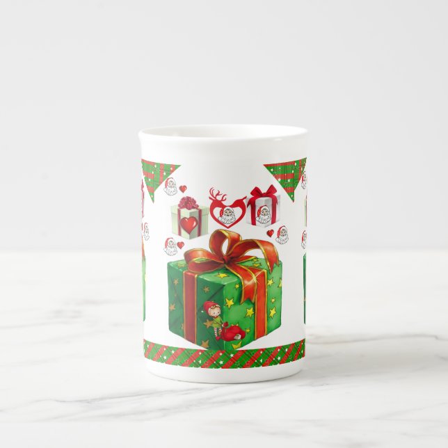 Christmas Mug, Elf Bone China Mug (Front)