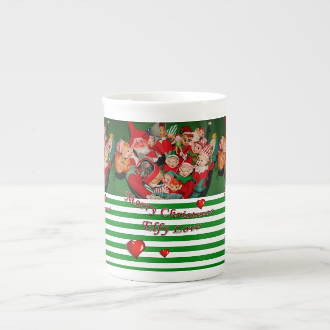 Christmas Mug, Elf, Merry Christmas Bone China Mug (Front)