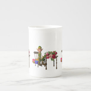 Christmas Mug, Elf, Merry Christmas Bone China Mug