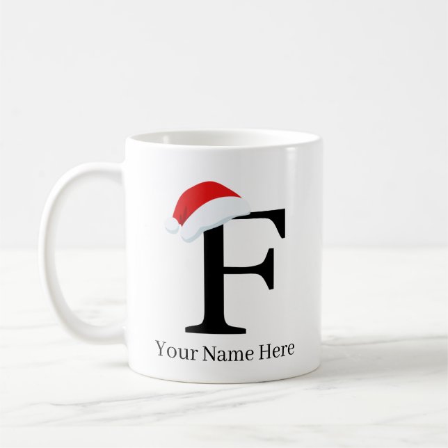 Christmas Mug "F" Initial (Left)