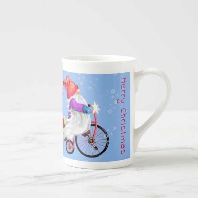 Christmas Mug Gift Gnome with Bike (Right)