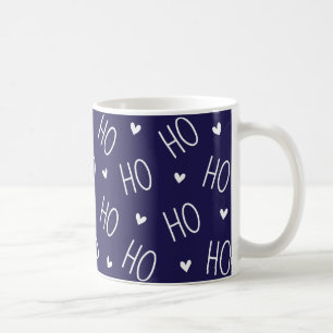 Christmas Mug Ho Ho Ho Santa Heart Minimalist