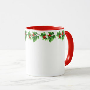 Christmas Mug-Holiday Holly Mug