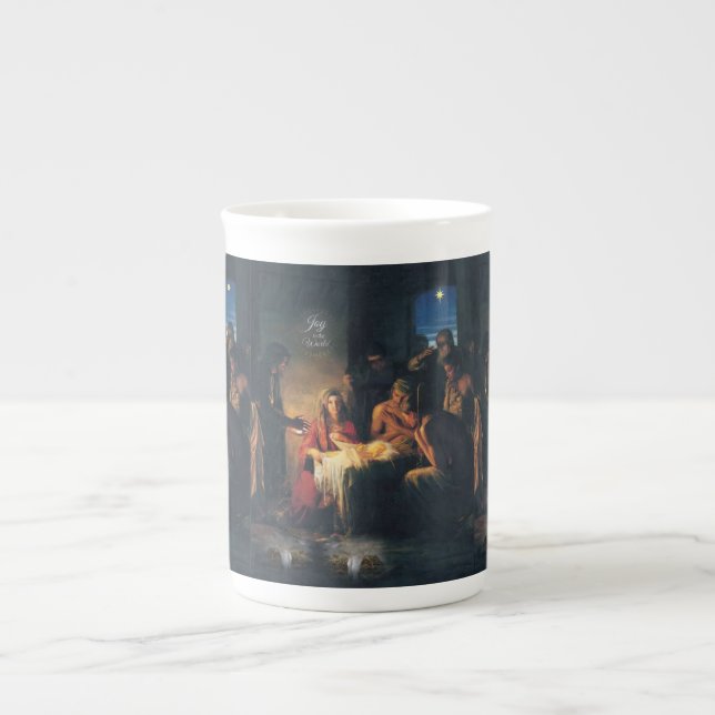 Christmas Mug, Jesus Christ, Merry Christmas Bone China Mug (Front)