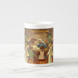 Christmas Mug, Jesus Christ, Merry Christmas Bone China Mug