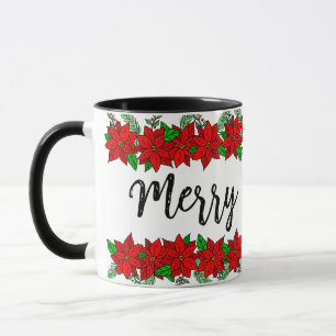 Christmas Mug   Merry and Bright Pine and Berries