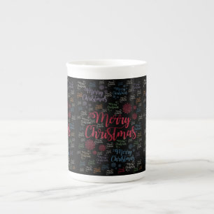 Christmas Mug, Merry Christmas Bone China Mug