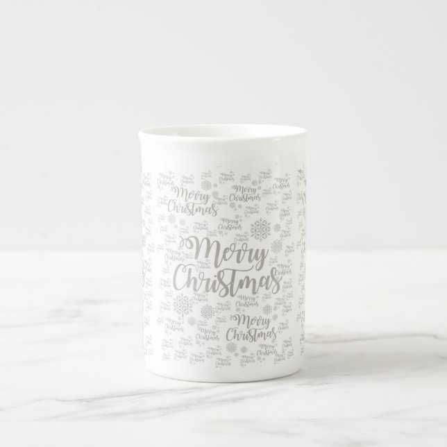 Christmas Mug, Merry Christmas Bone China Mug (Front)