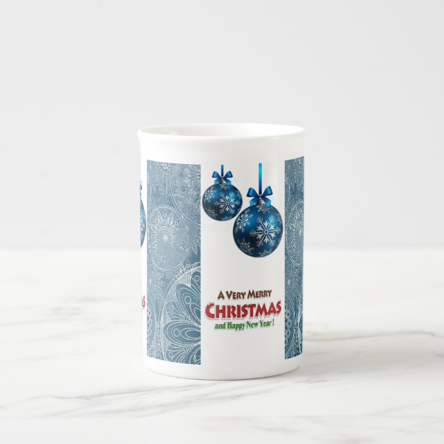 Christmas Mug, Merry Christmas Bone China Mug (Front)