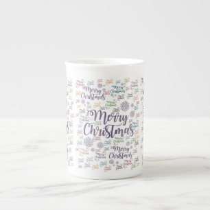 Christmas Mug, Merry Christmas Bone China Mug