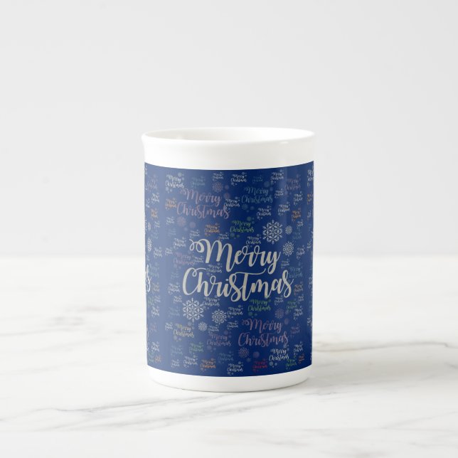 Christmas Mug, Merry Christmas Bone China Mug (Front)