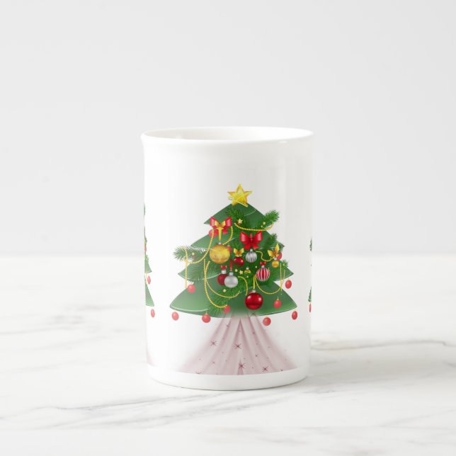 Christmas Mug, Merry Christmas Bone China Mug (Front)