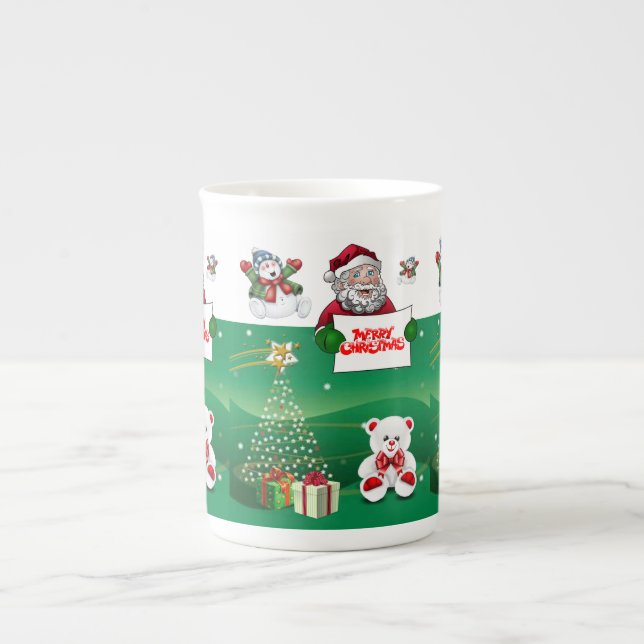 Christmas Mug, Merry Christmas Bone China Mug (Front)