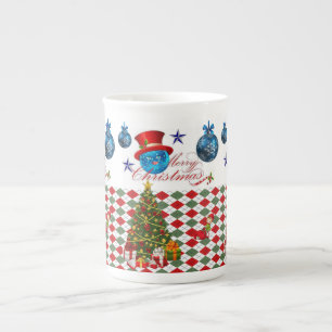 Christmas Mug, Merry Christmas Bone China Mug