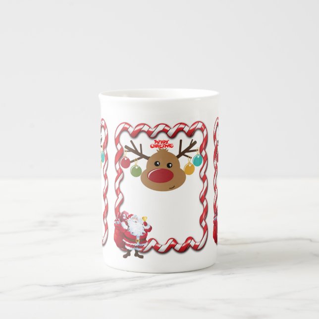 Christmas Mug, Merry Christmas Bone China Mug (Front)
