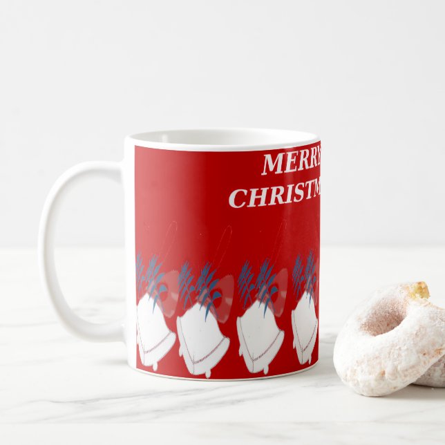 Christmas Mug "Merry Christmas" – Elegant Typograp (With Donut)