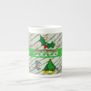 Christmas Mug, Mice, Merry Christmas Bone China Mug