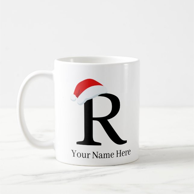 Christmas Mug "R" Initial (Left)