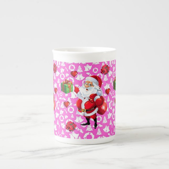 Christmas Mug, Santa Bone China Mug (Front)