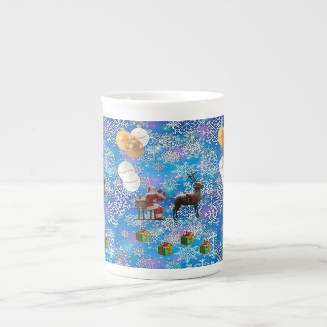 Christmas Mug, Santa Bone China Mug (Front)