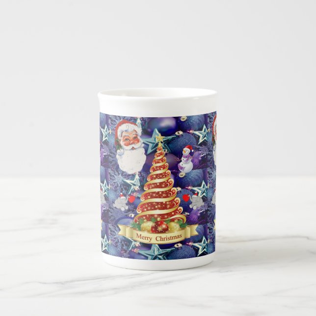 Christmas Mug, Santa Bone China Mug (Front)