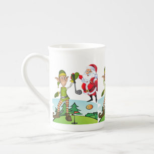 Christmas Mug, Santa, Merry Christmas Golf Bone China Mug