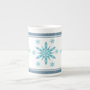 Christmas Mug, Snowflake Bone China Mug