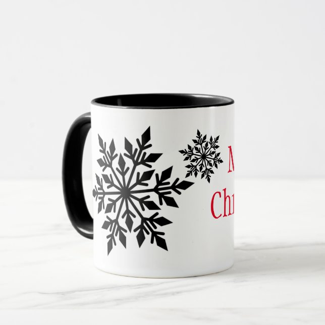 Christmas Mug-Snowflakes Mug (Front Left)