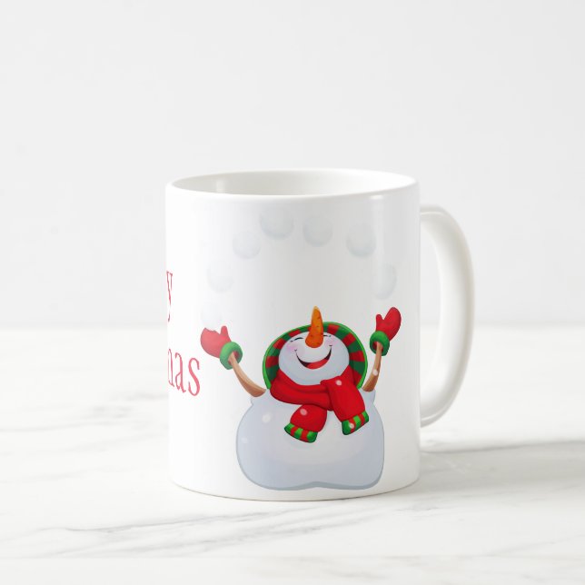 Christmas Mug-Snowman Coffee Mug (Front Right)