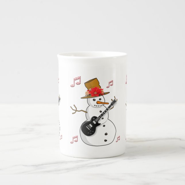 Christmas Mug, Snowman, Merry Christmas Bone China Mug (Front)