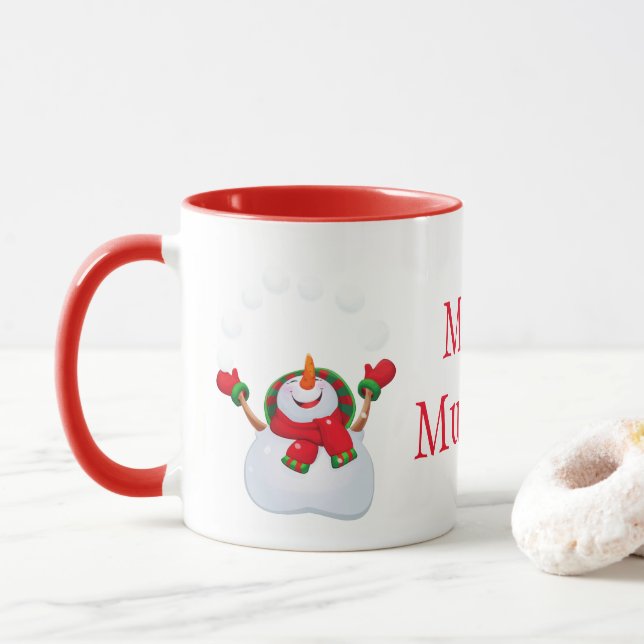 Christmas Mug-Snowman-Milad Mubarak Mug (With Donut)