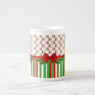 Christmas Mug, Vintage, Merry Christmas Santa Bone China Mug