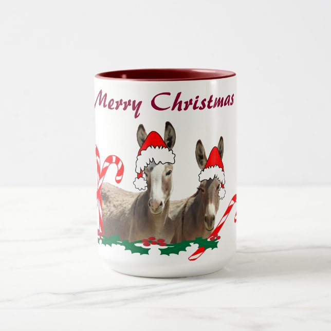 Christmas mug, wildlife, donkeys mug (Center)