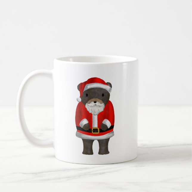 Christmas Mug with a Santa Claus Bear (Left)